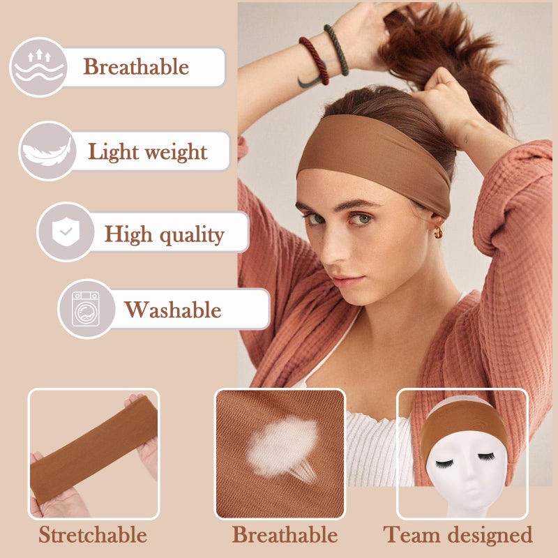 كاتشانا ربطات شعر رياضية نسائية من كاتشانا، مانعة للانزلاق - عبوة من 6 ربطات شعر رياضية أنيقة وناعمة ومرنة مصنوعة من القطن، مناسبة للتمارين اليومية واليوغا والجري والرياضة. - Image 3